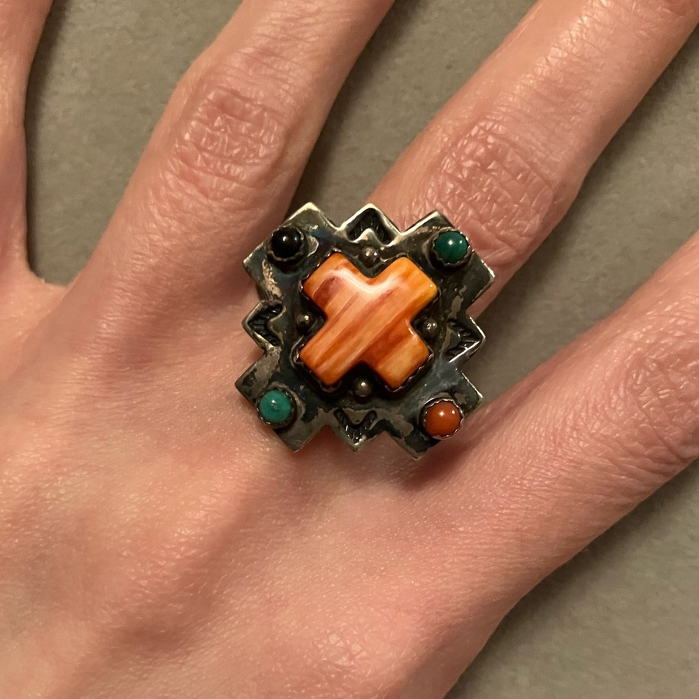Rare Orange Spiny Oyster Southwestern Ring